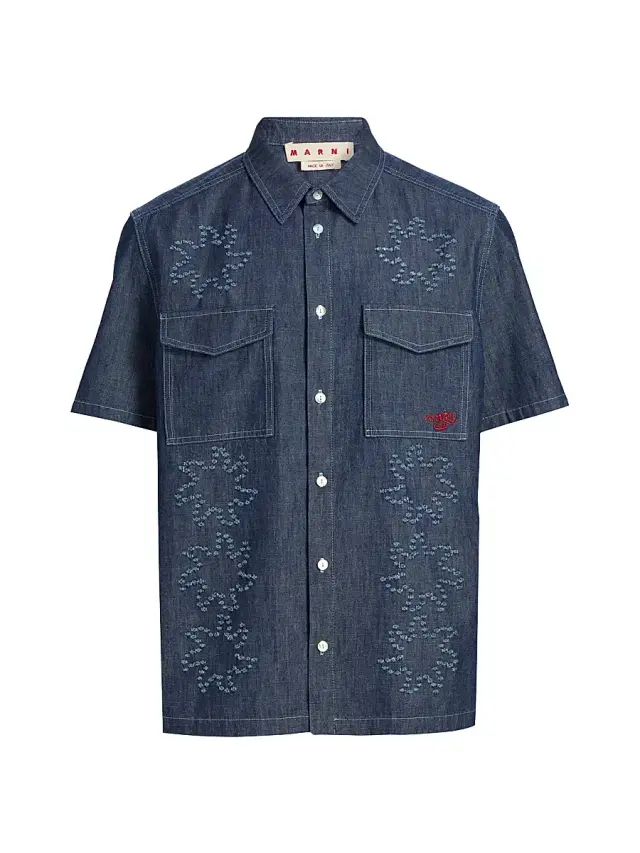 Men's Frayed Denim Shirt - Orion Blue
