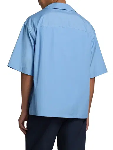 Marni Men's Cotton Poplin Bowling Shirt - Sky - Size 44 | Thumbnail 5 Marni Men's Cotton Poplin Bowling Shirt - Sky - Size 44 | Thumbnail 5