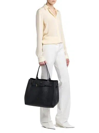 Tom Ford Women's Audrey Large Leather Tote Bag - Black | Thumbnail 2