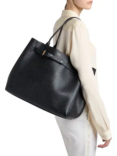 Tom Ford Women's Audrey Large Leather Tote Bag - Black | Thumbnail 3