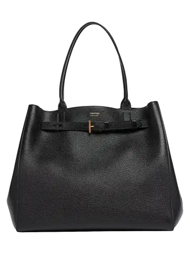 Tom Ford Women's Audrey Large Leather Tote Bag - Black | Thumbnail 1