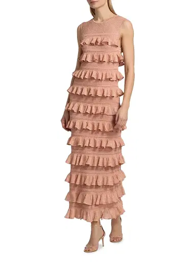 Zimmermann Women's Luna Lace Frill Midi-Dress | Thumbnail 2 Zimmermann Women's Luna Lace Frill Midi-Dress | Thumbnail 2