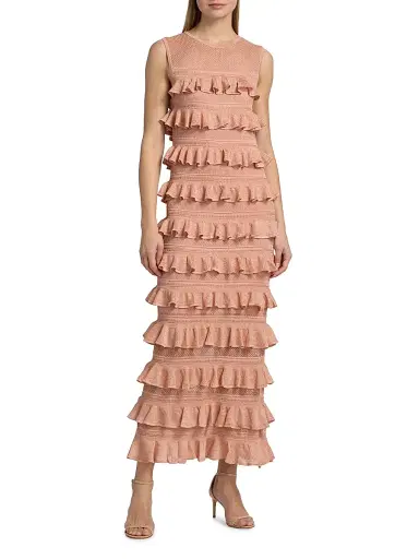 Zimmermann Women's Luna Lace Frill Midi-Dress | Thumbnail 3 Zimmermann Women's Luna Lace Frill Midi-Dress | Thumbnail 3