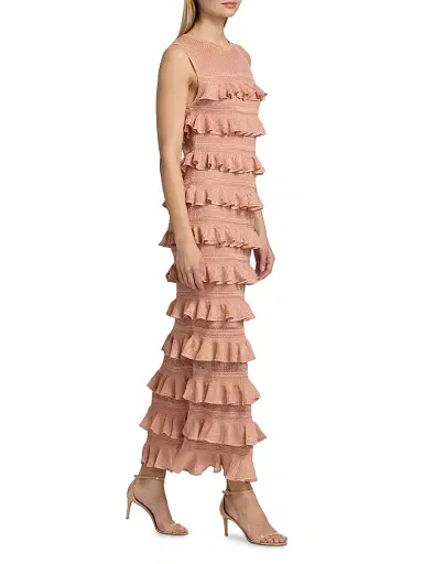 Zimmermann Women's Luna Lace Frill Midi-Dress | Thumbnail 4 Zimmermann Women's Luna Lace Frill Midi-Dress | Thumbnail 4