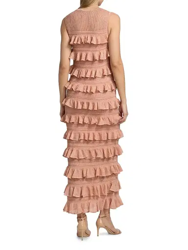 Zimmermann Women's Luna Lace Frill Midi-Dress | Thumbnail 5 Zimmermann Women's Luna Lace Frill Midi-Dress | Thumbnail 5