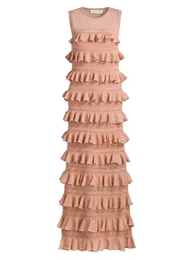 Zimmermann Women's Luna Lace Frill Midi-Dress | Thumbnail 1 Zimmermann Women's Luna Lace Frill Midi-Dress | Thumbnail 1