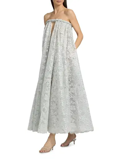 Zimmermann Women's Carousel Metallic Twist Gown - Silver | Thumbnail 2 Zimmermann Women's Carousel Metallic Twist Gown - Silver | Thumbnail 2