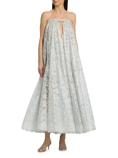 Zimmermann Women's Carousel Metallic Twist Gown - Silver | Thumbnail 3 Zimmermann Women's Carousel Metallic Twist Gown - Silver | Thumbnail 3
