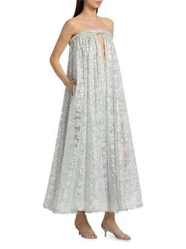Zimmermann Women's Carousel Metallic Twist Gown - Silver | Thumbnail 4 Zimmermann Women's Carousel Metallic Twist Gown - Silver | Thumbnail 4