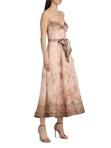 Zimmermann Women's Alchemy Structured Midi-Dress - Pink Paisley | Thumbnail 4 Zimmermann Women's Alchemy Structured Midi-Dress - Pink Paisley | Thumbnail 4