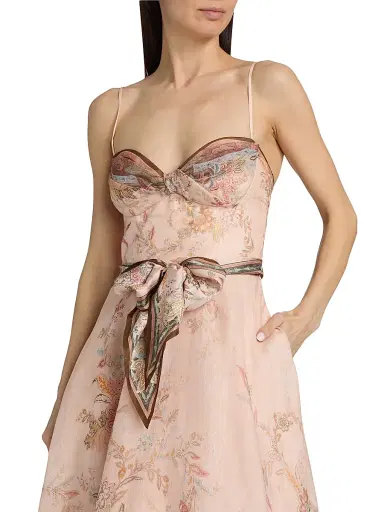 Zimmermann Women's Alchemy Structured Midi-Dress - Pink Paisley | Thumbnail 6 Zimmermann Women's Alchemy Structured Midi-Dress - Pink Paisley | Thumbnail 6