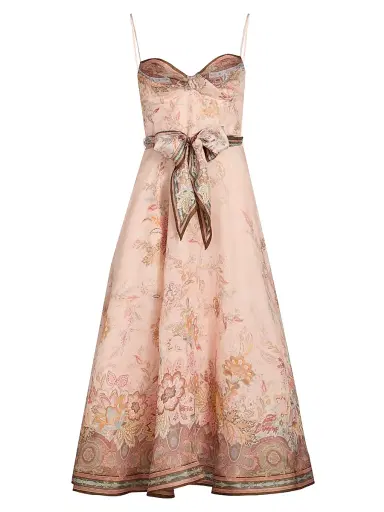 Zimmermann Women's Alchemy Structured Midi-Dress - Pink Paisley | Thumbnail 1 Zimmermann Women's Alchemy Structured Midi-Dress - Pink Paisley | Thumbnail 1