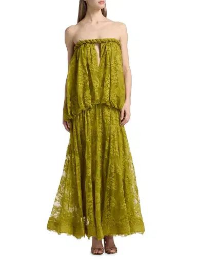 Zimmermann Women's Luna Lace Bandeau Gown - Pistachio | Thumbnail 3 Zimmermann Women's Luna Lace Bandeau Gown - Pistachio | Thumbnail 3