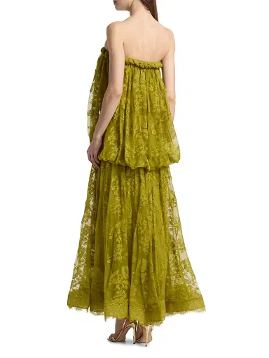 Zimmermann Women's Luna Lace Bandeau Gown - Pistachio | Thumbnail 5 Zimmermann Women's Luna Lace Bandeau Gown - Pistachio | Thumbnail 5