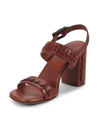 Zimmermann Women's Alchemy 85MM Woven Leather Block-Heel Sandals - Siena | Thumbnail 2