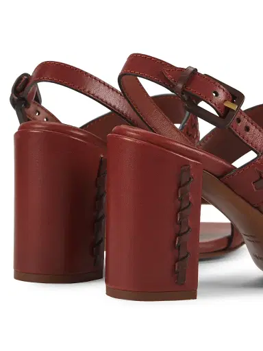 Zimmermann Women's Alchemy 85MM Woven Leather Block-Heel Sandals - Siena | Thumbnail 3