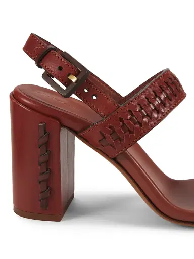 Zimmermann Women's Alchemy 85MM Woven Leather Block-Heel Sandals - Siena | Thumbnail 5