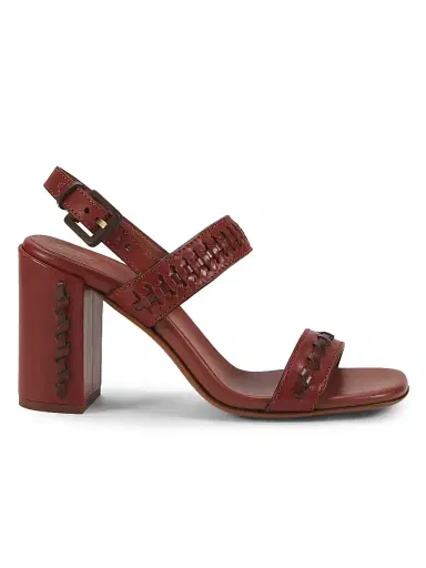 Zimmermann Women's Alchemy 85MM Woven Leather Block-Heel Sandals - Siena | Thumbnail 1