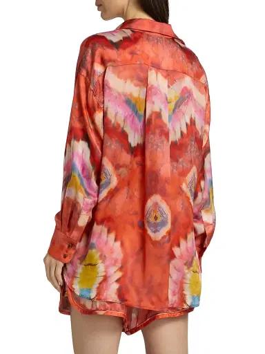 Zimmermann Women's Alchemy Tie-Dye Silk Satin Shirt | Thumbnail 5