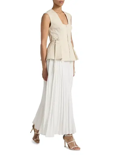 ACLER Women's Delny Mixed-Media Peplum Cotton Maxi Dress | Thumbnail 2 ACLER Women's Delny Mixed-Media Peplum Cotton Maxi Dress | Thumbnail 2
