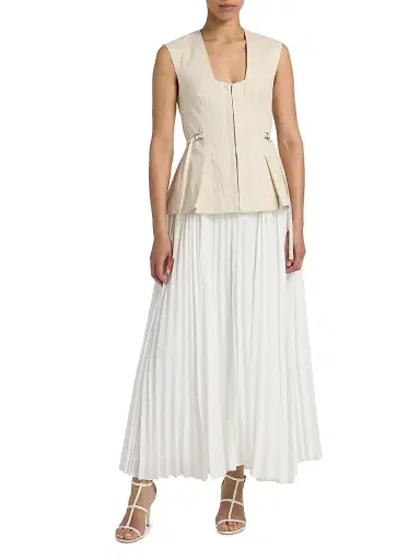 ACLER Women's Delny Mixed-Media Peplum Cotton Maxi Dress | Thumbnail 3 ACLER Women's Delny Mixed-Media Peplum Cotton Maxi Dress | Thumbnail 3