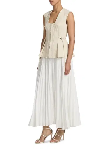 ACLER Women's Delny Mixed-Media Peplum Cotton Maxi Dress | Thumbnail 4 ACLER Women's Delny Mixed-Media Peplum Cotton Maxi Dress | Thumbnail 4