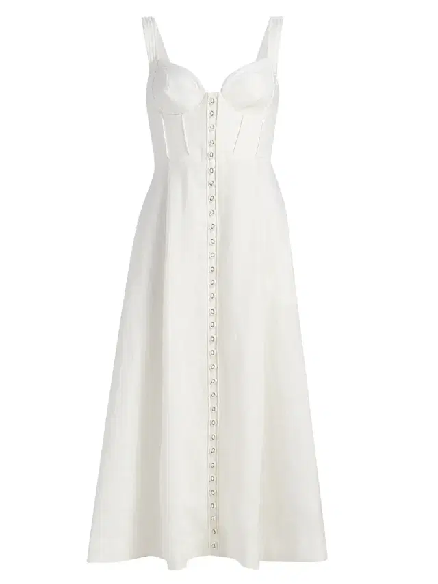 Zimmermann Women's Luna Buttoned Linen Picnic Dress -