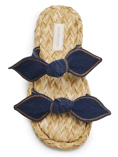 Zimmermann Women's Carousel Denim Slip-On Sandals - Denim | Thumbnail 4