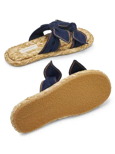 Zimmermann Women's Carousel Denim Slip-On Sandals - Denim | Thumbnail 6