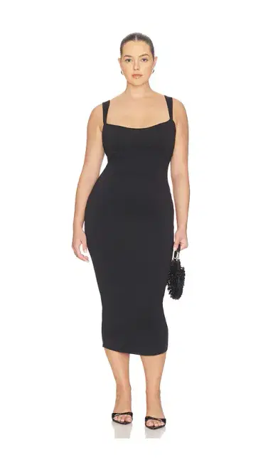 GOOD AMERICAN Sculpting Sweetheart Midi Dress | Thumbnail 2