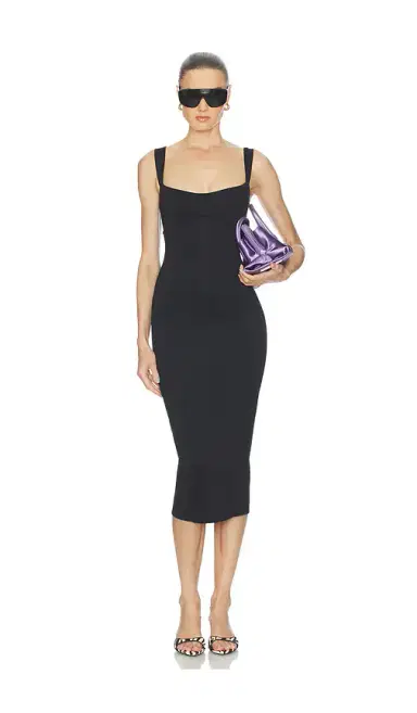 GOOD AMERICAN Sculpting Sweetheart Midi Dress | Thumbnail 1