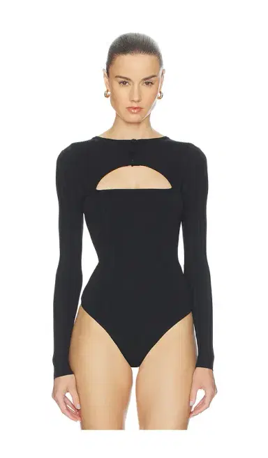 Fleur du Mal Rib Shrug Bodysuit | Thumbnail 2 Fleur du Mal Rib Shrug Bodysuit | Thumbnail 2