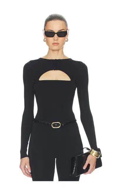Fleur du Mal Rib Shrug Bodysuit | Thumbnail 1 Fleur du Mal Rib Shrug Bodysuit | Thumbnail 1