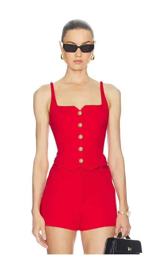 Alice + Olivia Alice + Olivia Kelcey Button Front Top