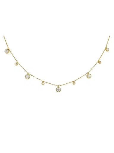 Wish Fine Jewelry 1.65ct Diamond 14K Gold Station Necklace | Thumbnail 1