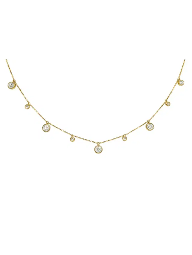 Wish Fine Jewelry 1.65ct Diamond 14K Gold Station Necklace