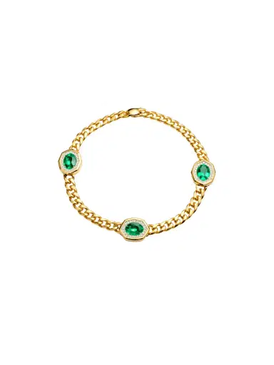 Wish Fine Jewelry 2.24ct Emerald Diamond 14K Gold Stationed Chain Bracelet | Thumbnail 1 Wish Fine Jewelry 2.24ct Emerald Diamond 14K Gold Stationed Chain Bracelet | Thumbnail 1