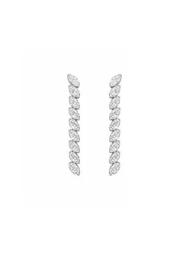 Wish Fine Jewelry 4.0ct Diamond 18K Gold Linear Earrings | Thumbnail 1