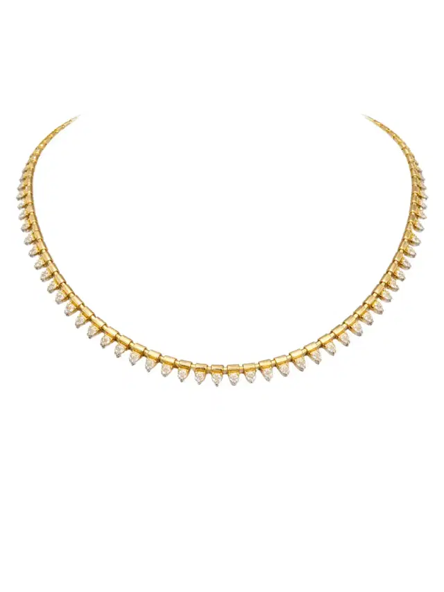 Wish Fine Jewelry 5.27ct Diamond 14K Gold Stationed Necklace
