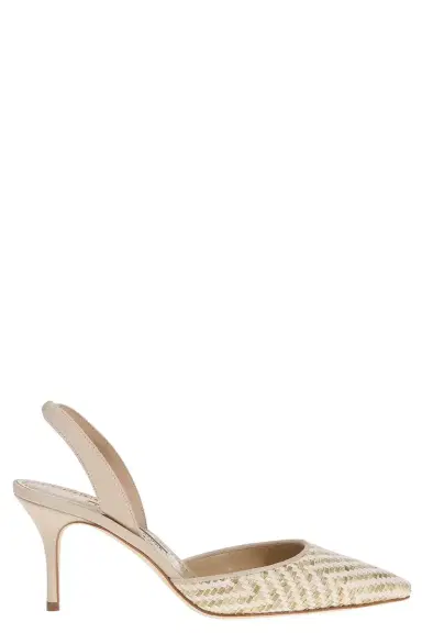 Manolo Blahnik Carolyne Pump 70 - Yellow Cream | Thumbnail 1 Manolo Blahnik Carolyne Pump 70 - Yellow Cream | Thumbnail 1