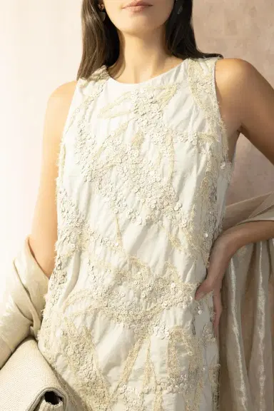 Brunello Cucinelli Dazzling Seabed Embroidered Mini Dress | Thumbnail 3