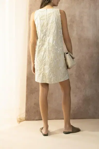 Brunello Cucinelli Dazzling Seabed Embroidered Mini Dress | Thumbnail 4