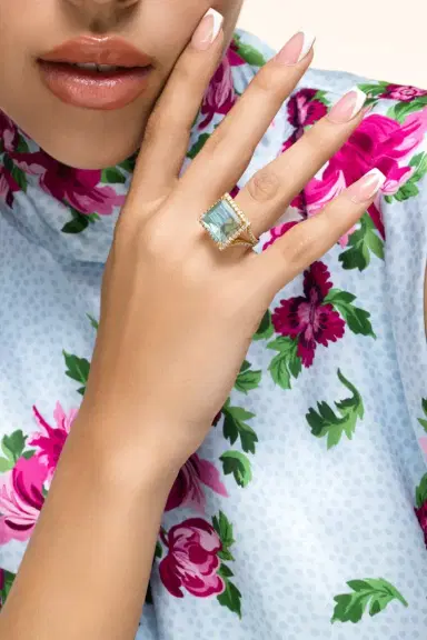 LISA NIK Greeen Beryl Diamond Ring | Thumbnail 7
