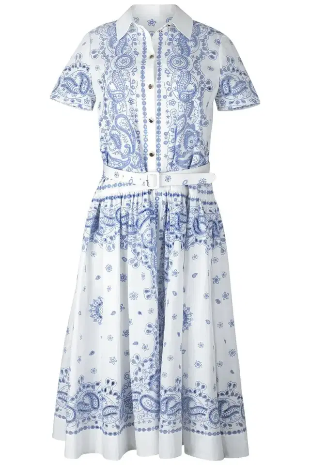 Short Sleeve Embroidered Midi Dress