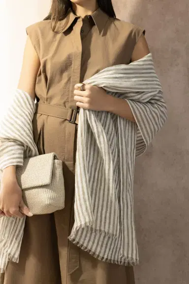 Brunello Cucinelli Sparkling Stripe Scarf | Thumbnail 4