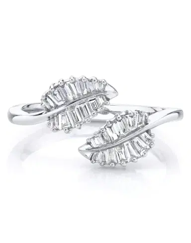Anita Ko White Gold Small Diamond Palm Leaf Ring | Thumbnail 1