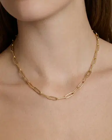 Jennifer Fisher Large Long Link Chain in 14K Yellow Gold | Thumbnail 2 Jennifer Fisher Large Long Link Chain in 14K Yellow Gold | Thumbnail 2