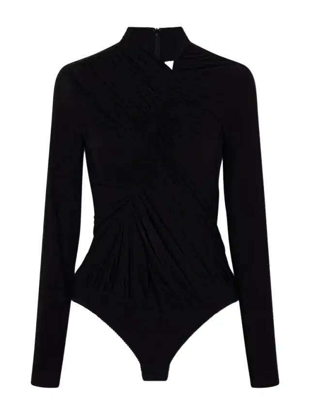 Draped Crepe-jersey Bodysuit