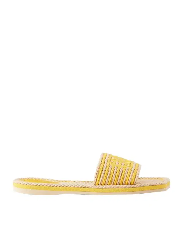 Embroidered Striped Cord Slides