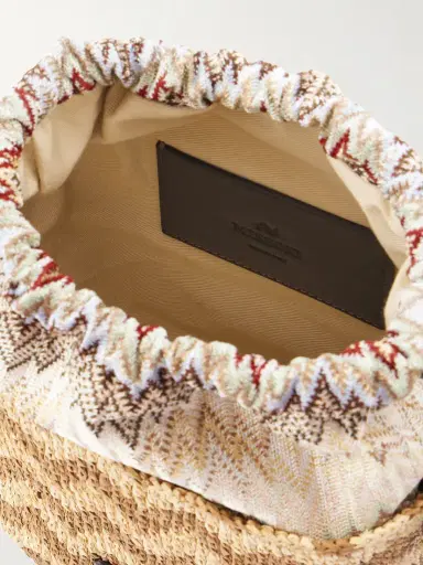 Missoni Small Striped Leather-trimmed Raffia Bucket Bag | Thumbnail 5 Missoni Small Striped Leather-trimmed Raffia Bucket Bag | Thumbnail 5